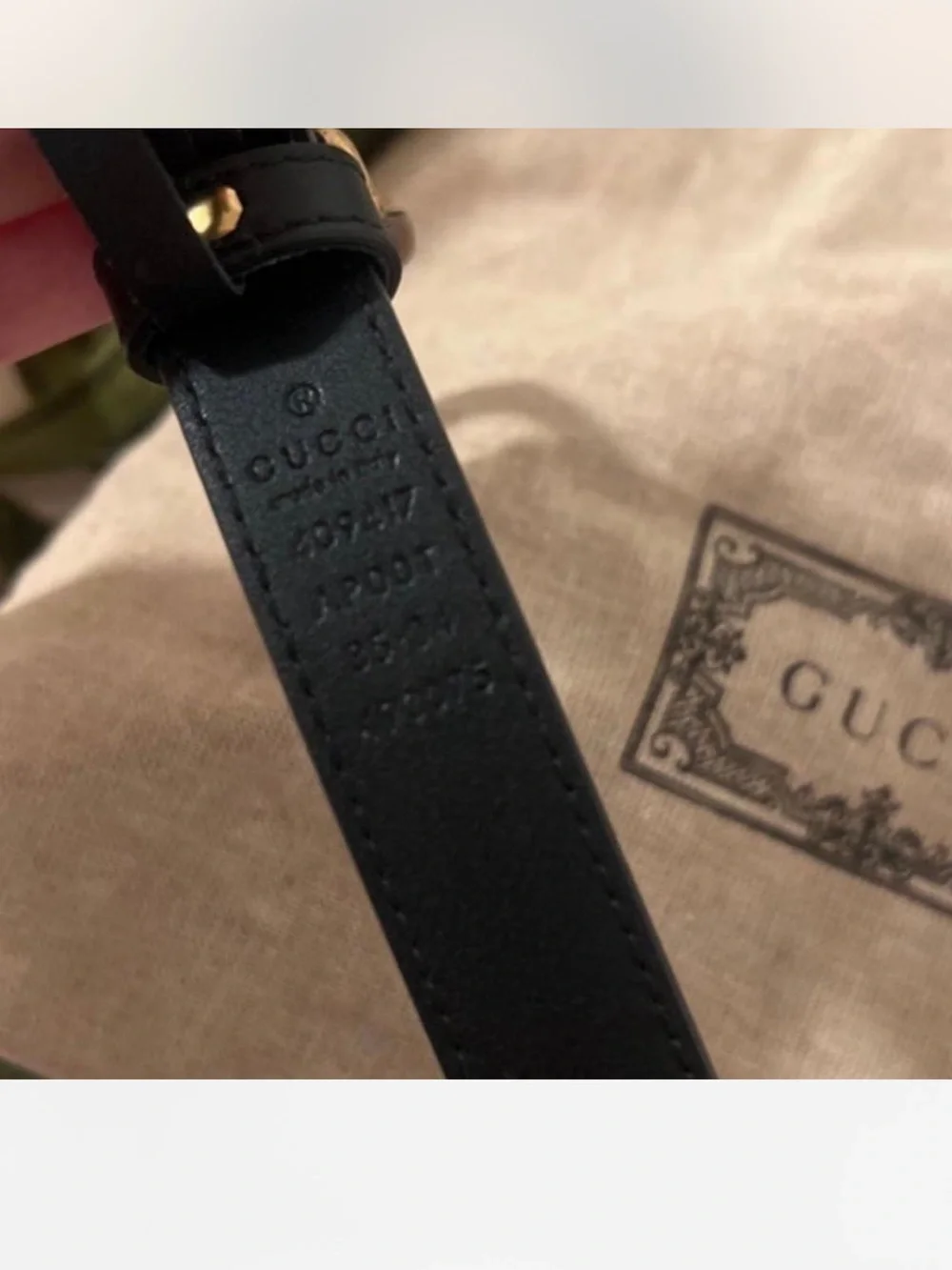 Gucci Black Leather Belt with Antique Gold Double G Buckle